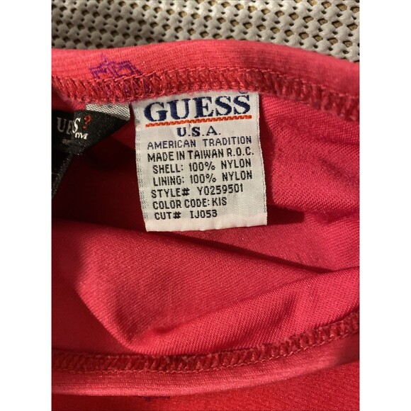 Guess Full Skirt Spring Summer‎ Pull On 100% Nylon Orange Red Medium - Picture 4 of 5